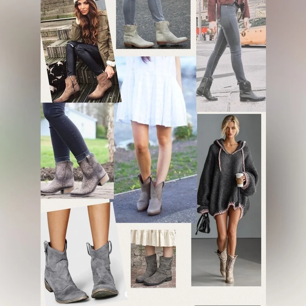 Frye #77908 Melissa Button Leather Antique Washed Women's Biker Boots Size 7